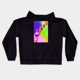 Colorful close up of oil drops in water Kids Hoodie